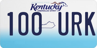 KY license plate 100URK