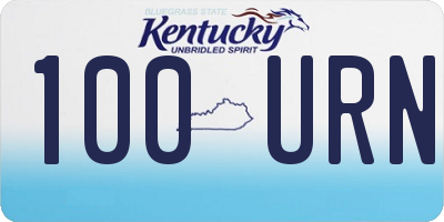 KY license plate 100URN