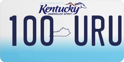 KY license plate 100URU