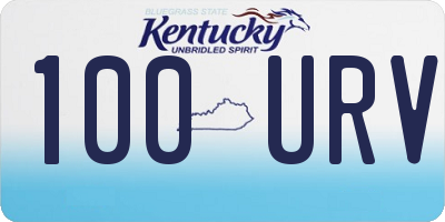 KY license plate 100URV