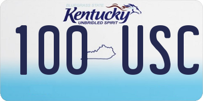 KY license plate 100USC