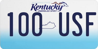 KY license plate 100USF