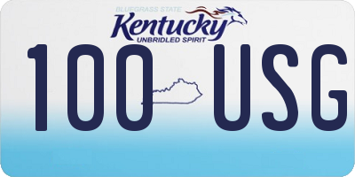 KY license plate 100USG