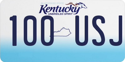 KY license plate 100USJ