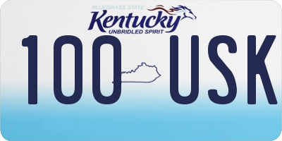 KY license plate 100USK