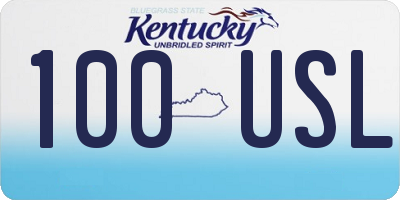 KY license plate 100USL