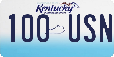 KY license plate 100USN
