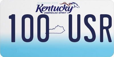 KY license plate 100USR