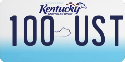KY license plate 100UST