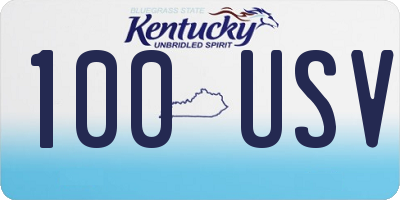 KY license plate 100USV