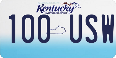 KY license plate 100USW