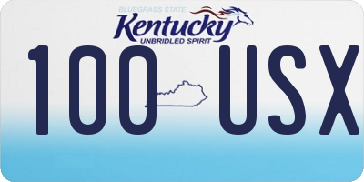 KY license plate 100USX