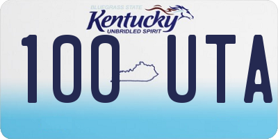 KY license plate 100UTA