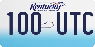 KY license plate 100UTC