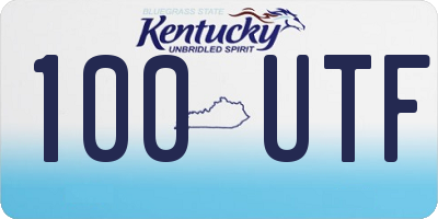 KY license plate 100UTF