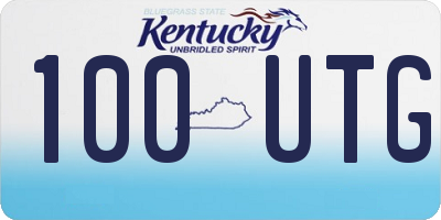 KY license plate 100UTG