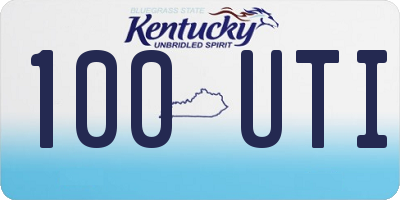 KY license plate 100UTI