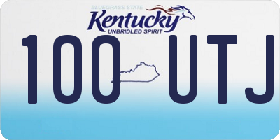 KY license plate 100UTJ