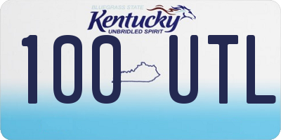 KY license plate 100UTL