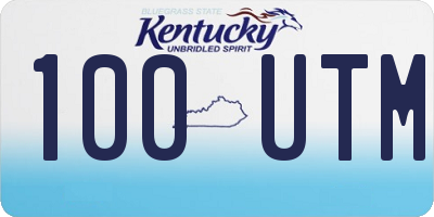 KY license plate 100UTM