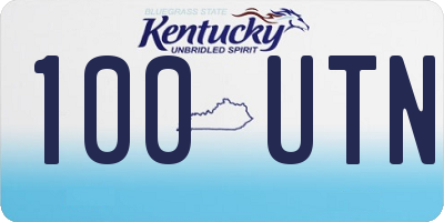 KY license plate 100UTN