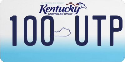 KY license plate 100UTP