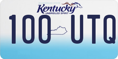 KY license plate 100UTQ