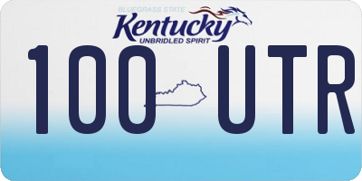 KY license plate 100UTR