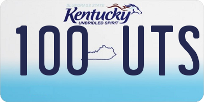 KY license plate 100UTS