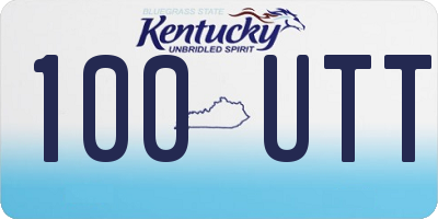 KY license plate 100UTT