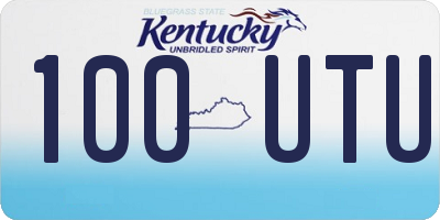 KY license plate 100UTU