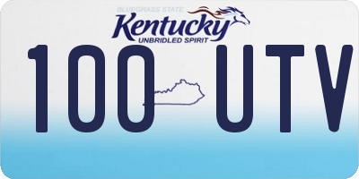 KY license plate 100UTV