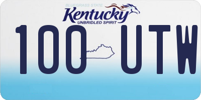 KY license plate 100UTW
