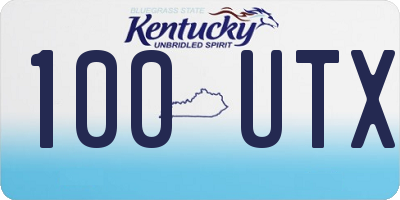 KY license plate 100UTX