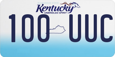 KY license plate 100UUC