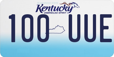 KY license plate 100UUE