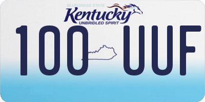 KY license plate 100UUF