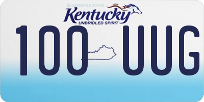 KY license plate 100UUG
