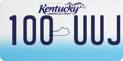 KY license plate 100UUJ