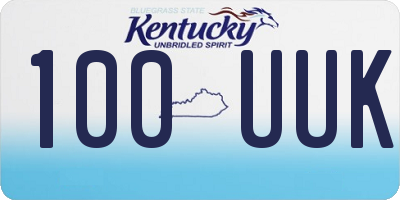 KY license plate 100UUK