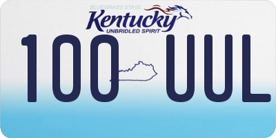 KY license plate 100UUL