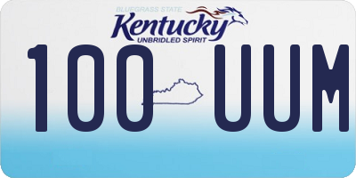 KY license plate 100UUM