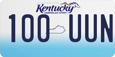 KY license plate 100UUN