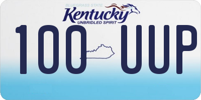 KY license plate 100UUP