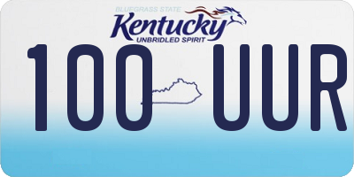 KY license plate 100UUR