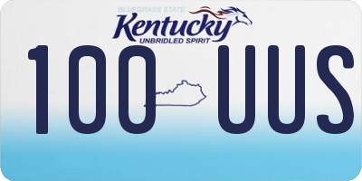 KY license plate 100UUS