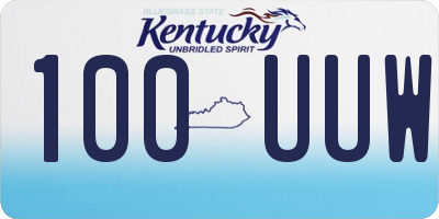 KY license plate 100UUW