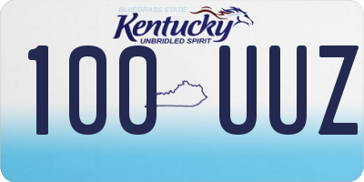 KY license plate 100UUZ