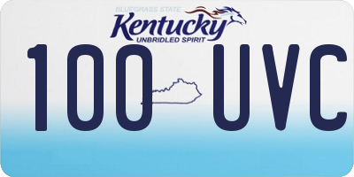 KY license plate 100UVC