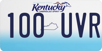 KY license plate 100UVR